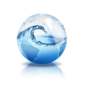 world with water inside. To create world map were taken from the resource visibleearth.nasa.gov