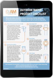 Outdoor Water Product Checklist